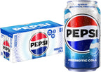 Pepsi Prebiotic Cola, 12 fl oz Cans (8 Pack), 30 Calories, 3g Prebiotic Fiber, 5g Sugar, Soda Pop