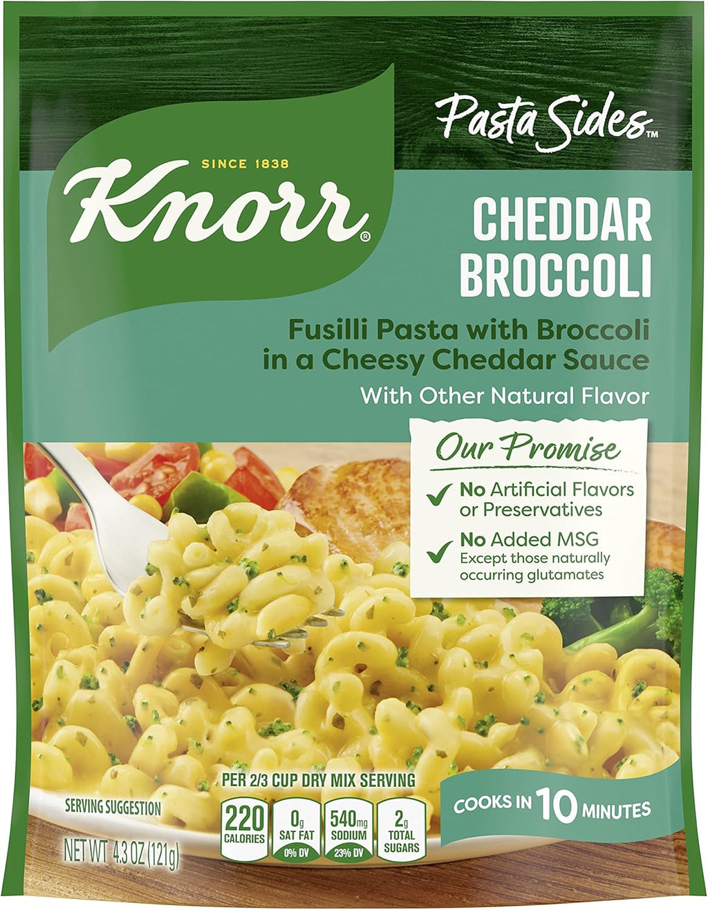 Knorr Pasta Sides Cheddar Broccoli Fusilli For Delicious Quick Pasta Side Dishes 4.3 oz