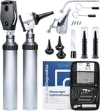 Zyrev Otoscope Oph Diagnostic Set - 36 Piece Medical and Nursing Student Otoscope/Opthalmoscope Diagnostic Kit - with Leather Case for Educational and Professional Settings (Regular)