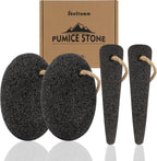 4 PCS Natural Volcanic Pumice Stone for Feet - Rough Feet Scrubber with Hanging Rope for Dead Skin Removal, Pedicure Exfoliation Tool Use for Feet, Elbows, Knees