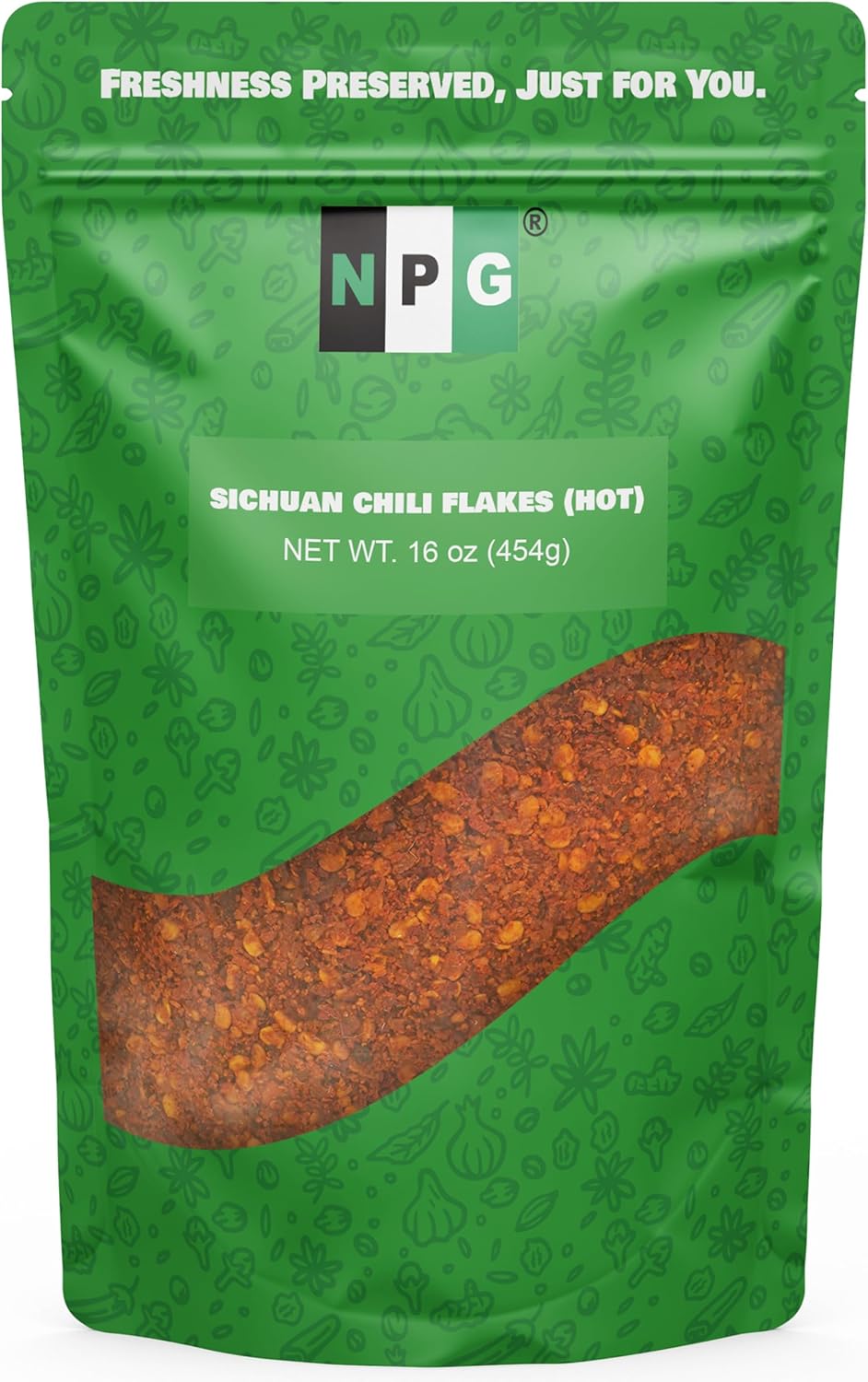 NPG Authentic Sichuan Chili Flakes 16 Oz, Extra Hot, Szechuan Crushed Red Pepper Flakes Bulk, Essential Spice Seasoning for Making Kimchi, Chili Oil, Stir-fry, Pizza, Salads, and Tacos