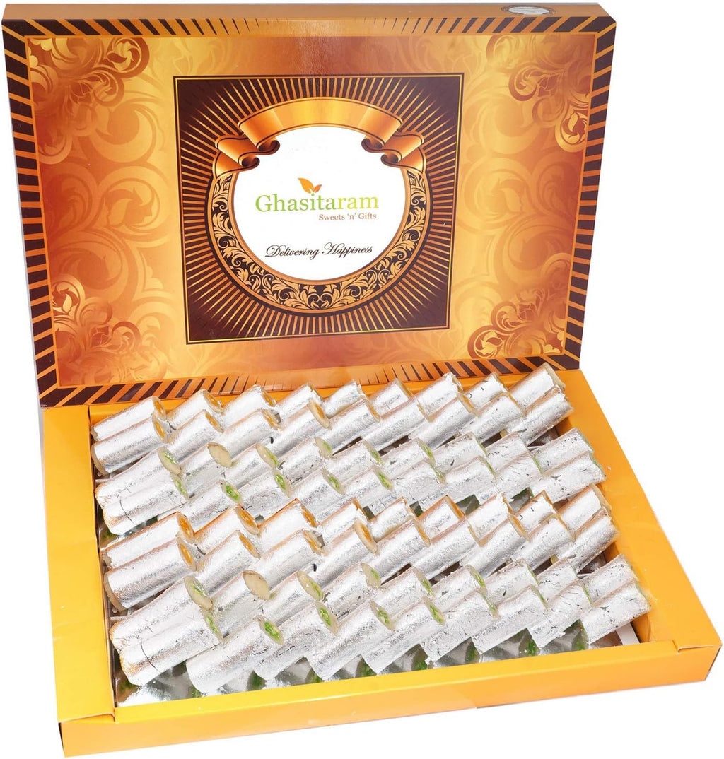Ghasitaram Gifts Valentine Gifts - indian Sweet - assorted sweets Assorted Kaju Mawa Rolls 800 gms