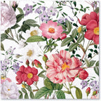 WRAPAHOLIC 50Pcs Floral Cocktail Napkins - 3 Ply Disposable Flower Garden Blossom Paper Napkin for Wedding Bridal Shower Baby Shower Tea Party Birthday - 5 x 5 In