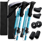 Covacure Hiking Poles Collapsible Trekking Poles - Aluminum Alloy 7075 Walking Sticks for Hiking with Telescopic & Foldable Tri-fold Design Hiking Gear for Women Men, Hiking, Camping, Climbing