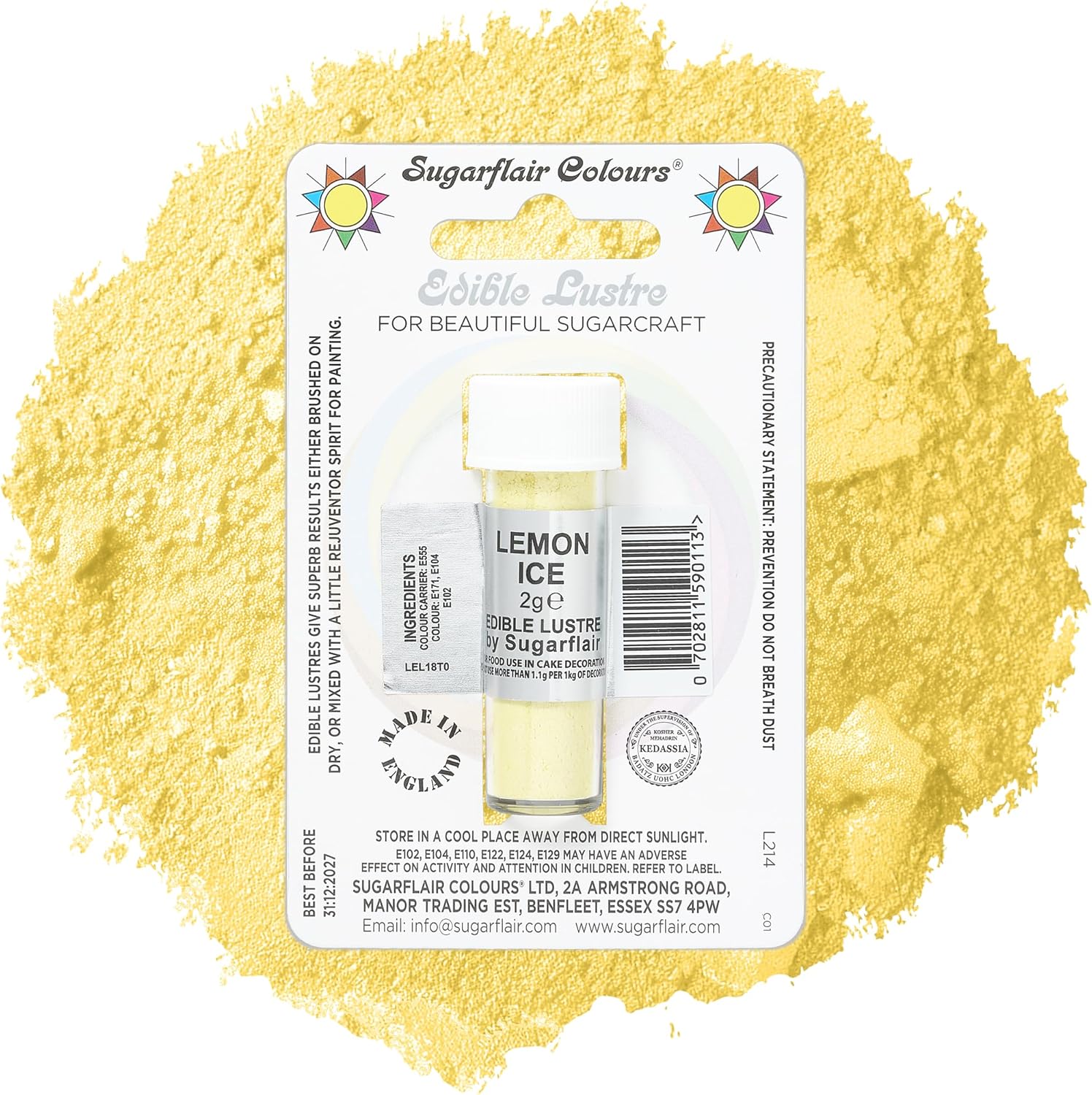 Sugarflair Edible Lustre Powder - Lemon Ice