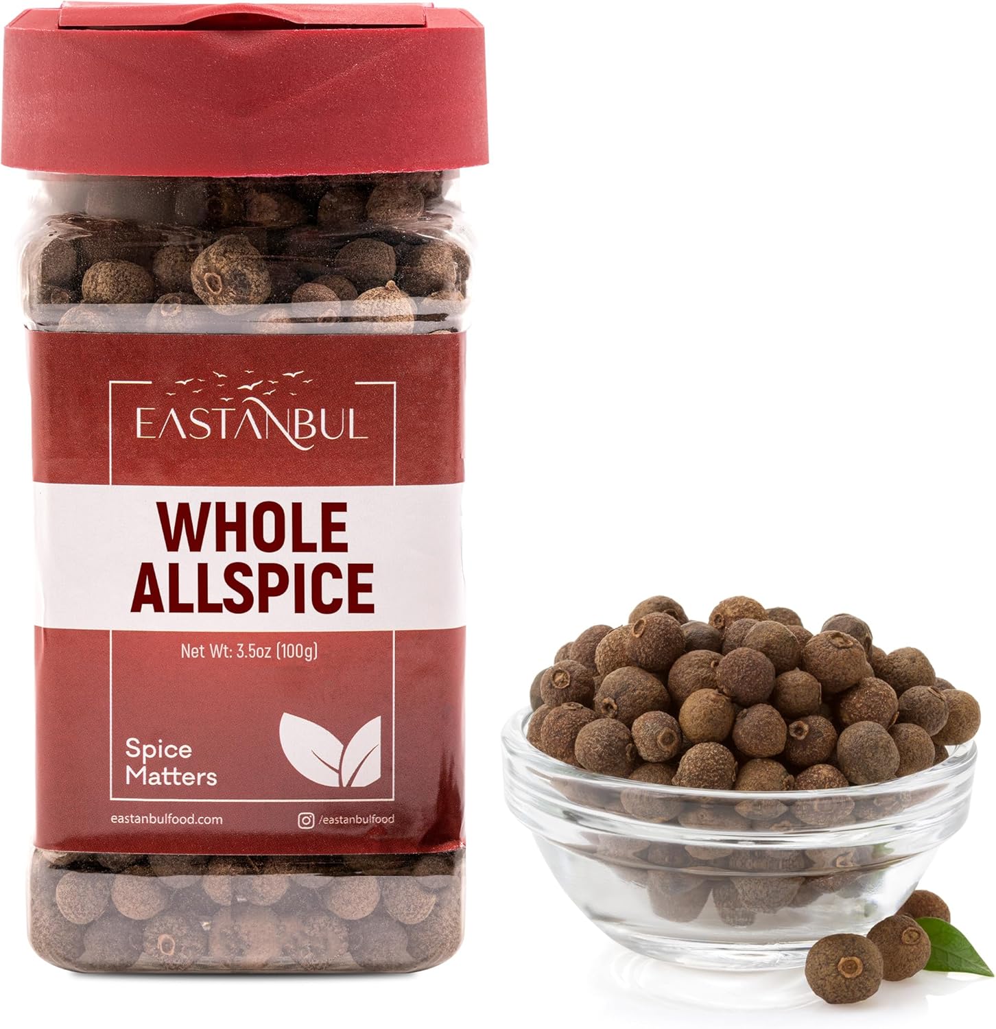 Eastanbul Allspice Berries Whole, 3.5oz, Whole Allspice, Pimento Seeds Jamaican Style, Malagueta Dulce, All Spice for Jamaican Jerk & Mulling Spice Mix, Dried Pimento Berries, Vegan, Non GMO