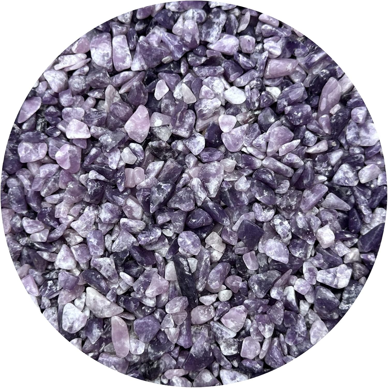 WHOLESALE Natural Semi Tumbled Lepidolite Gemstone Chips, Crushed Mini Crystals, Undrilled Crystal Chips (Lepidolite, 0.25 Pound)