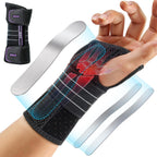 Rakiie Carpal Tunnel Wrist Brace, Adjustable Night Wrist Support with 3 Metal Splints, Hand Brace for Men Women No Pressure on Thumb, Splint Stabilizer for Work, Arthritis (Right Hand, Purple, Medium)