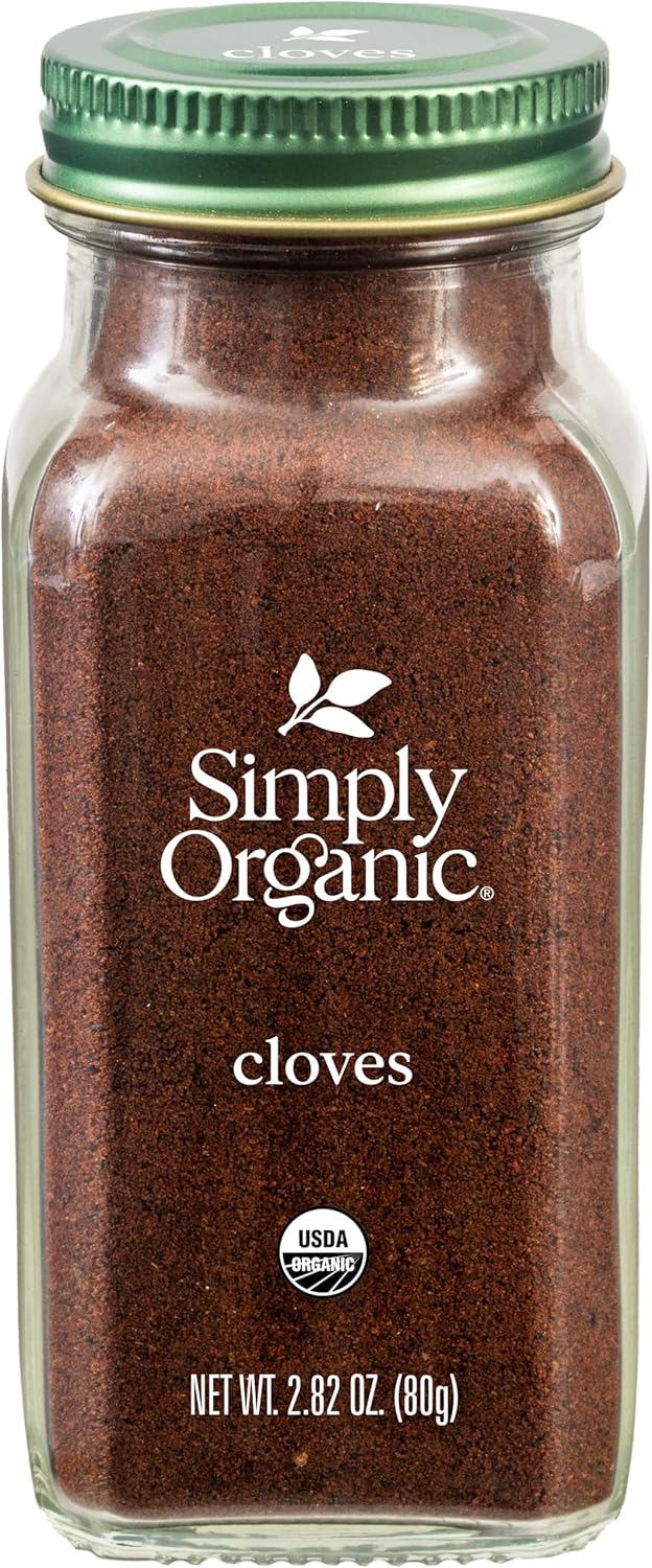 Simply Organic Ground Cloves 2.82 Ounce Jar, Pure Organic Ground Cloves, Kosher, Pungent Warm Aroma, Bittersweet & Spicy