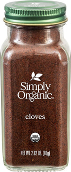 Simply Organic Ground Cloves 2.82 Ounce Jar, Pure Organic Ground Cloves, Kosher, Pungent Warm Aroma, Bittersweet & Spicy