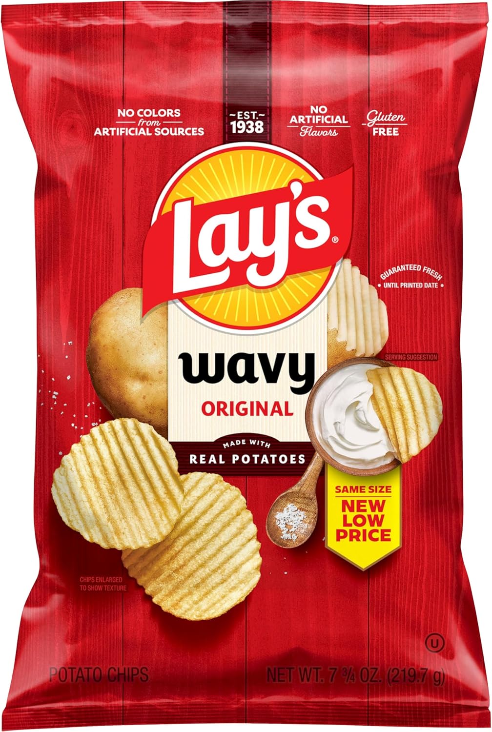 Lay's Wavy Potato Chips Original Flavor, 7.75 Oz