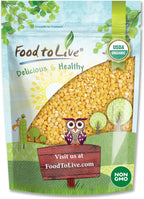 Food to Live Organic Yellow Mung Dal, 2 Pounds – Non-GMO, Peeled Split Mung Beans (Moong Dal). Ayurvedic Food. Easy to Cook. High in Dietary Fiber, Protein, Iron. Great for Soup, Kitchari, Curries