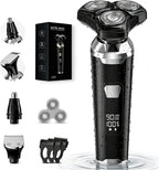 Electric Razor for Men: Wet/Dry Electric Shaver with Upgraded Curved Razor Foil, Gentle on Sensitive Skin, 3-in-1 Cordless Shaver for Beard/Nose/Sideburns