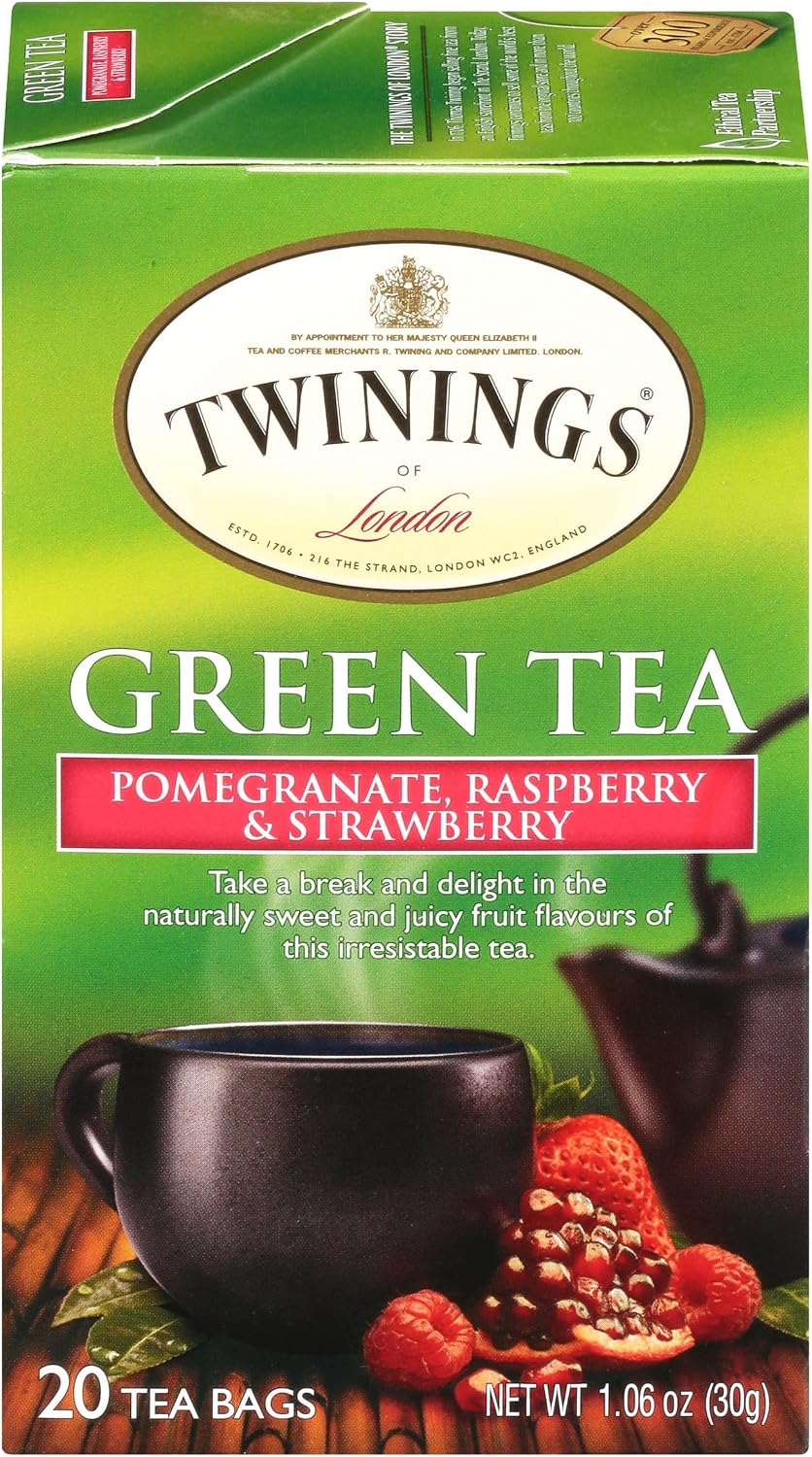 Twining Tea Green Pomegranate, Raspberry, Strawberry, 20 ct