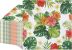 NatNarr 100pcs Hawaiian Napkins, 2-Ply Tropical Paper Napkins Disposable Luau Hibiscus Floral Cocktail Napkin for Aloha Birthday Decorations, Summer BBQ, Pool and Beach Party, 5 Inch