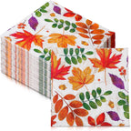 Feifeiya 60 Pcs Fall Leaves Cocktail Paper Napkins 6.5 x 6.5 Inches Autumn Maple Leaf Disposable Paper Napkins for Decoupage Party Thanksgiving Autumn Harvest