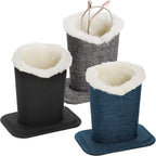 ZOOFOX 3 Pack Plush Lined Eyeglass Holder, Fabric Glasses Stand for Desks, Nightstands