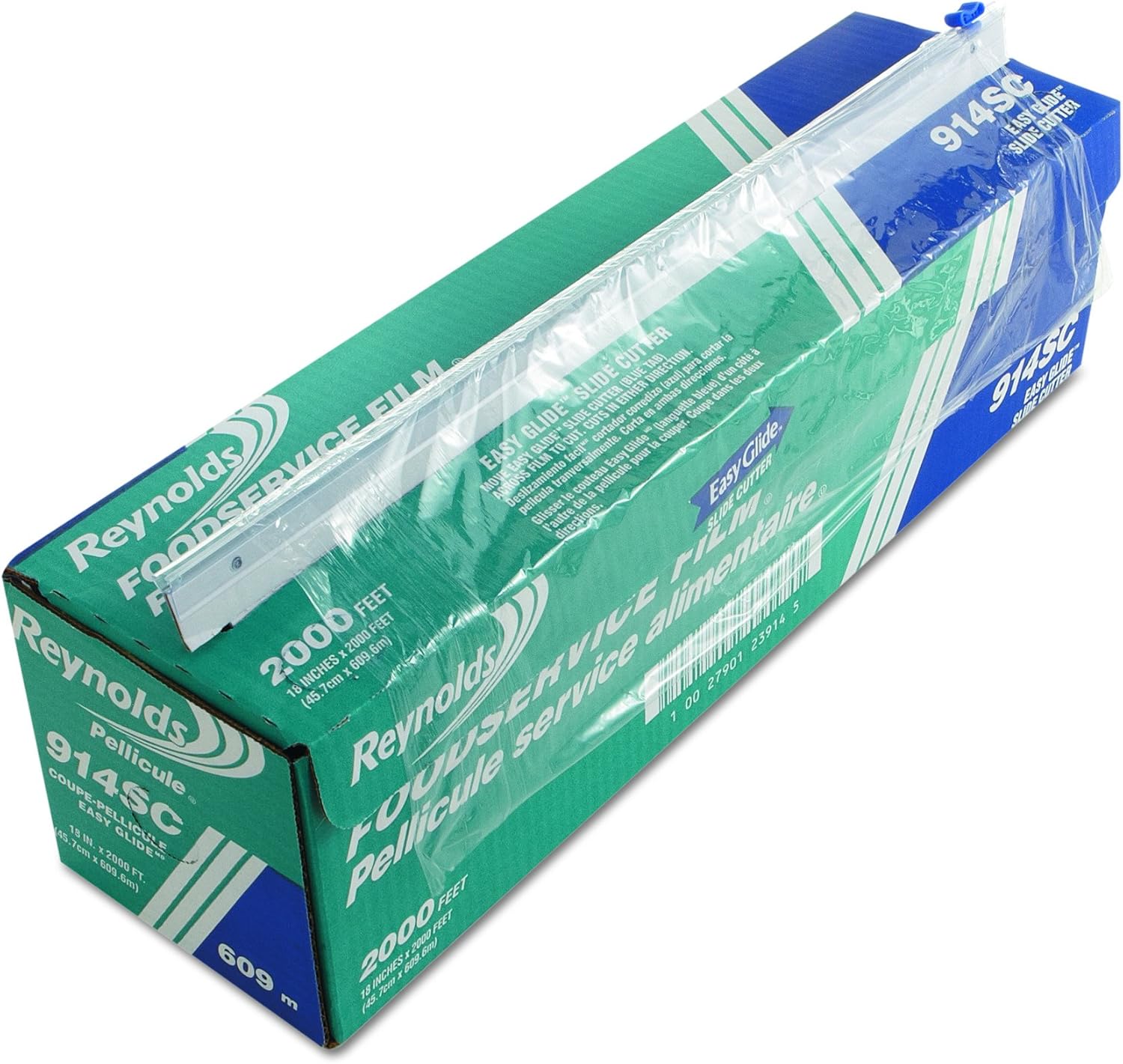 Reynolds 914SC 2000' Length x 18" Width, PVC Foodservice Wrap Film with Slide Cutter