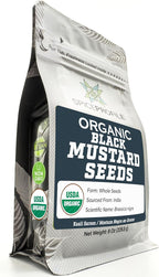 Spice Profile USDA Organic Black Mustard Seeds, Lab Tested, Resealable 8 oz Pouch, Kaali Rai/Sarson, Mostaza Negra en Grano