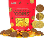 25 Edible Chocolate Coins, Gold Half Dollar Milk Chocolate, Made with Premium Belgian ingredients, Nut Free, Non-GMO, Certified Kosher Dairy 25-Pack Christmas Stocking Stuffers