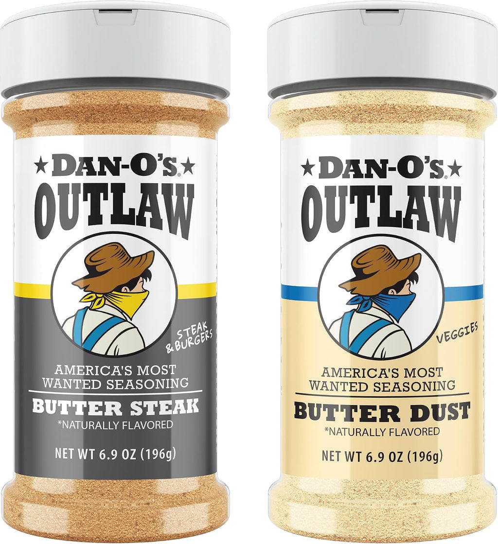 Dan-O's Outlaw Seasoning 2 Bottle Combo- Butter Dust & Butter Steak Seasoning