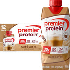 Premier Protein Shake, Café Latte with Caffeine for Energy – 30g Protein, No Added Sugar, 24 Vitamins & Minerals to Support Immune Health, 11 fl oz, 12 Pack