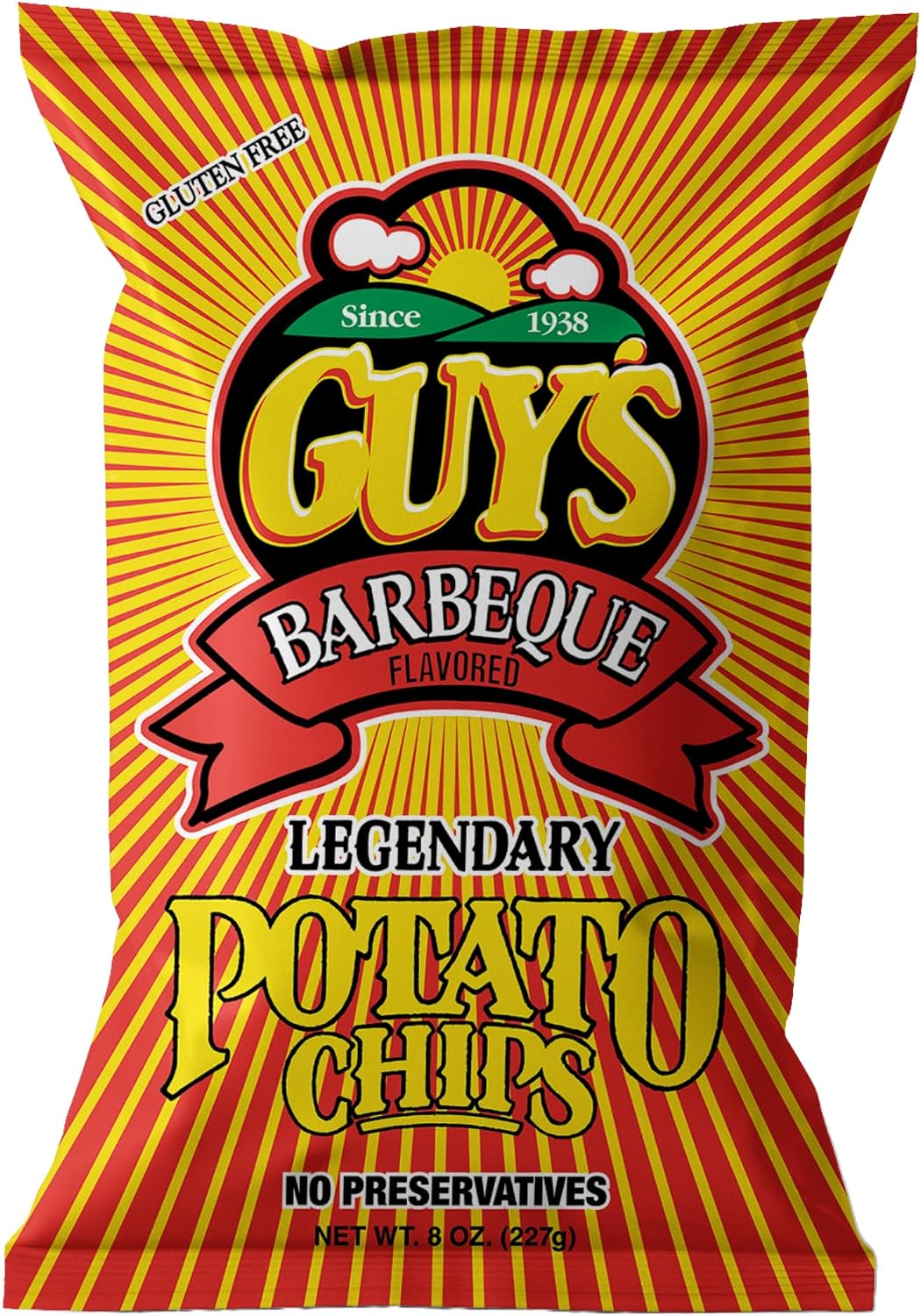 Guys BBQ Potato Chips – Healthy & Salty Snacks with a Unique Blend of Spices – Natural Potato Snack Chips – Pantry Essentials for Lunch, Snacking, or On-the-Go Munching (8 oz Bag, Pack of 15)
