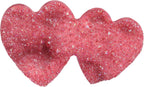 Nupuyai Titanium Coated Stone Crystal Cluster Specimen Double Heart Shaped Stone Natural Rock Quartz Decor for Home Desk, Red