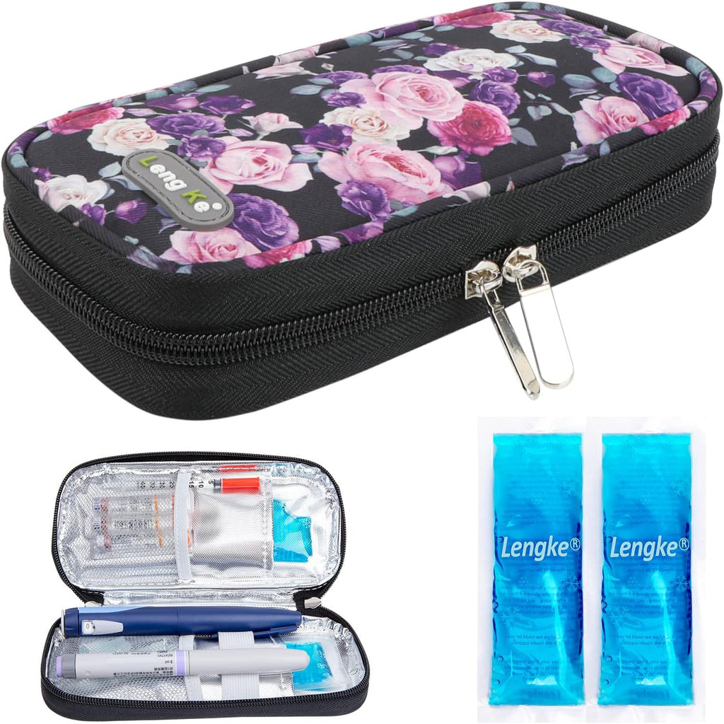 YOUSHARES Insulin Cooler Travel Case, Diabetic Travel Case TSA Approved with 2 Ice Packs for GLP-1, for Ozempic, for Insulin Pens and Insulin Vials for Daily & Travel