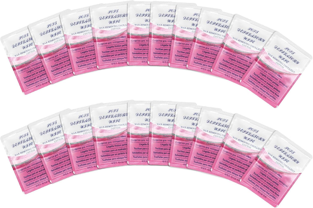 Beauty7 Post Wax Calming Oil Wipes 20 Packs Big Size Post Wax Oil Wipes for Body Leg Arm Post Waxing Cleanser After Wax Remover Removes Residue Reduces Redness Refill Pack
