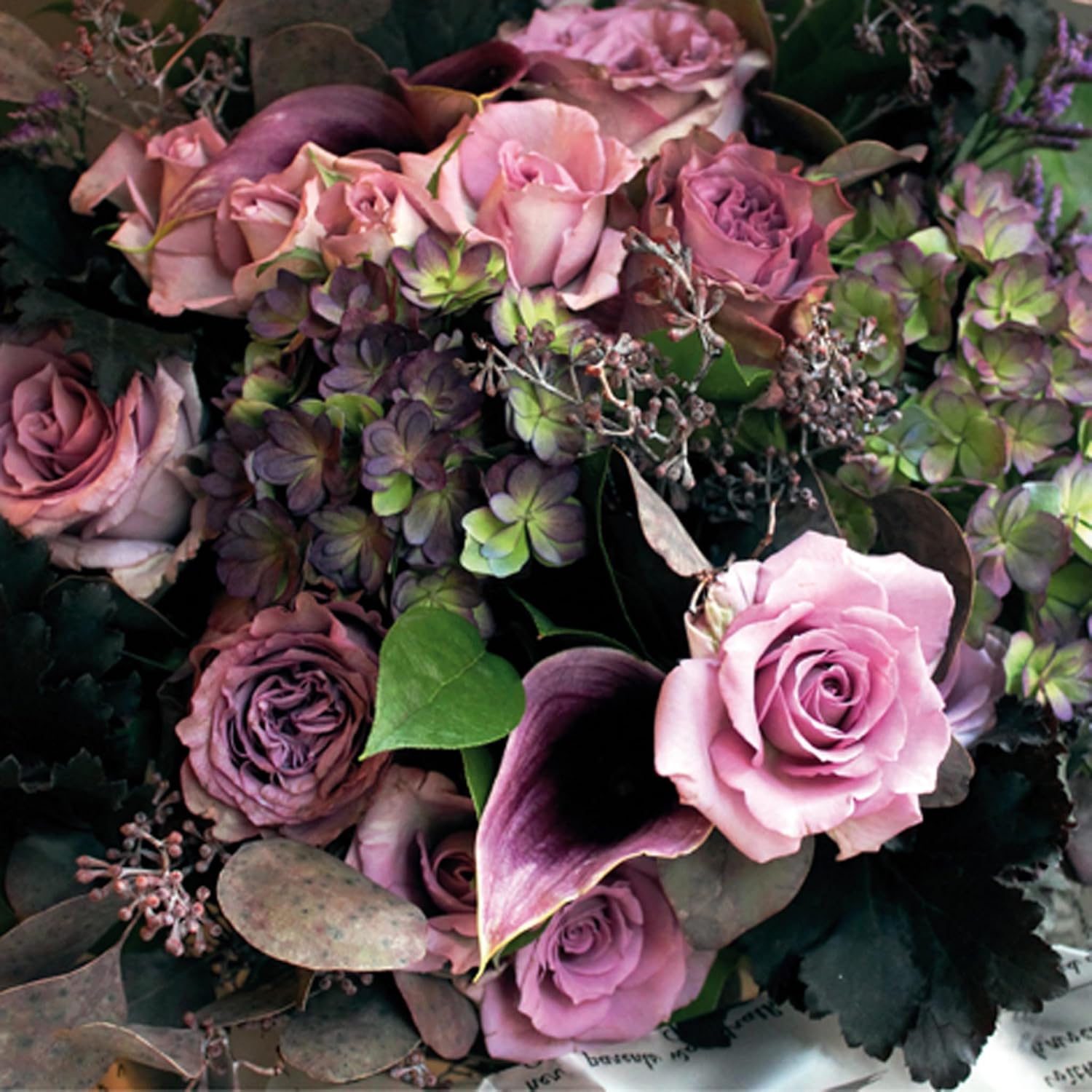 Paper Napkins 33 x 33 cm 3-Ply Flowers Pack of 20 (Roses on Black)