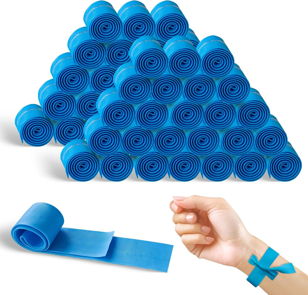 50 Pcs Disposable Tournique, Ourniquet for Blood Draw, 1 inch Wide x 18 inch Long, Latex-Free and Tear-Resistant, Medical Emergency Supplies for Nursing, Travel, and Outdoor First Aid
