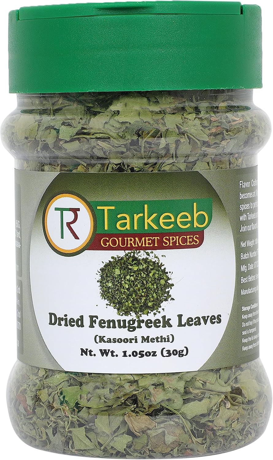 Tarkeeb Fenugreek Leaves Dried (Kasoori Methi) | All Natural | Salt-Free | Vegan | No Colors | Gluten Free | NON-GMO | Indian Origin |