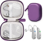CaseSack Case for Hearing Aids compatible with EarCentic EasyCharge Rechargeable Hearing Aids also for Otofonix Elite/Encore, Banglijian, Britzgo, My Tone, LIGINN, Blaids, Lexie, Tweak (Purple)