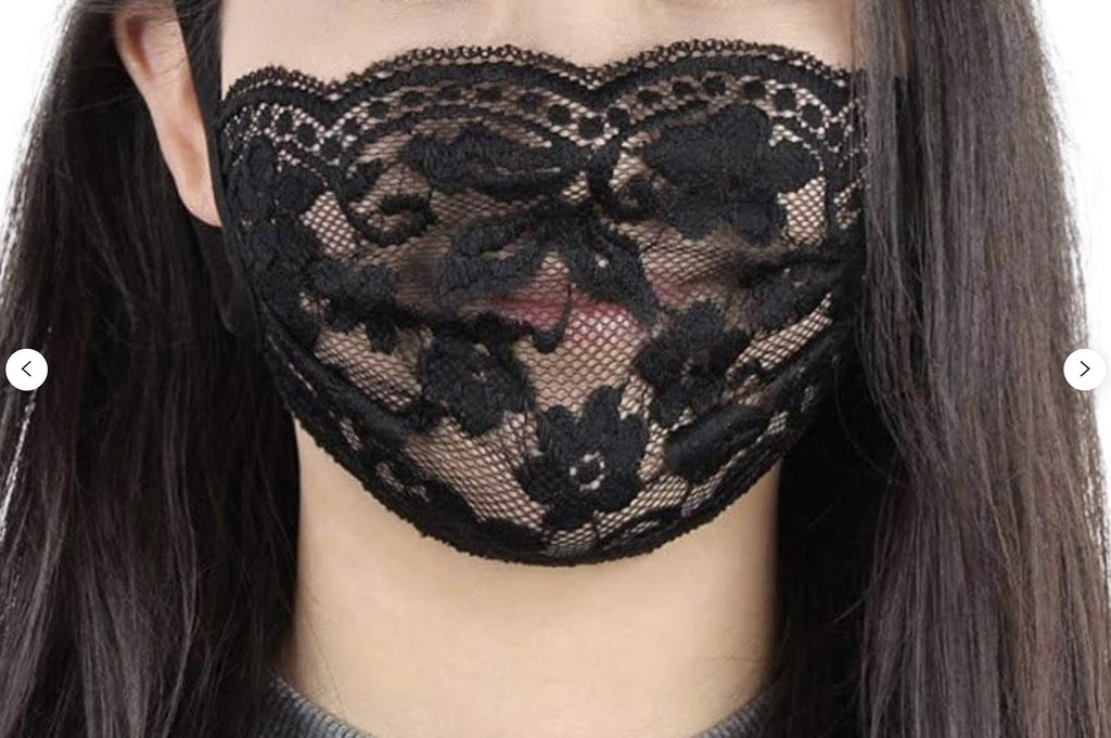 MJoffee Brand Lace Face Mask, Elegant and Breathable face Cover, Reusable and Washable 1pc