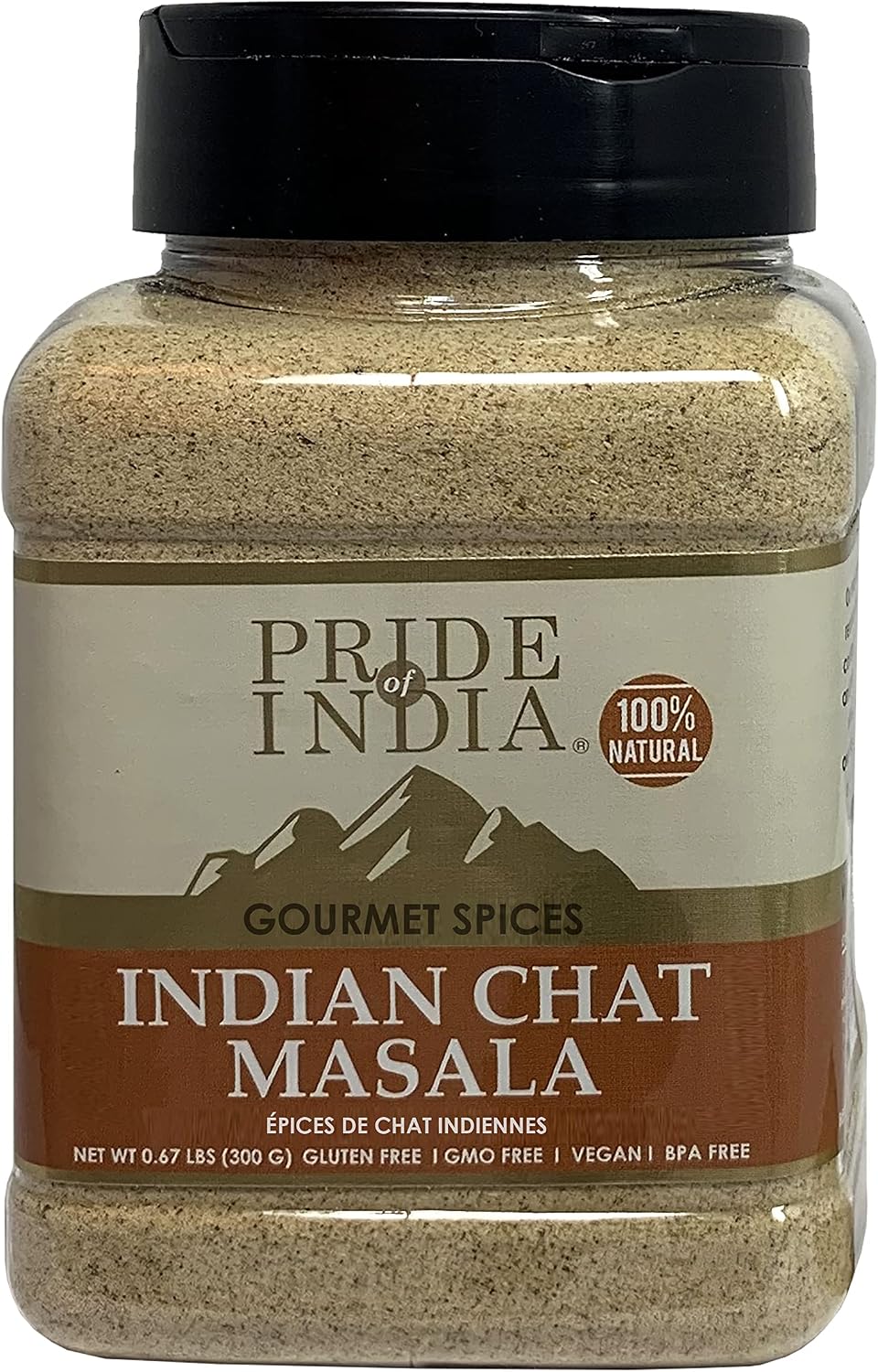 Pride of India - PACK of 6 - Indian Chat Masala Seasoning Spice – For Savory Dishes -Perfect Seasoning for Drinks/Salads/Fruits -Preservatives Free-Easy to Store – 8oz. Medium Dual Sifter Jar