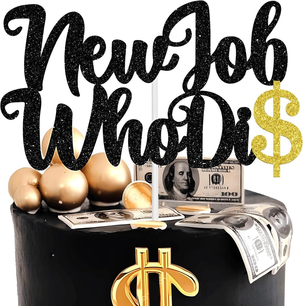New Job Who Dis Cake Topper - Congrats Coworker/The Beginning of a New Chapter - New Job Gift for Her/His - Going Away/Corporation Farewell Party Decoration Supplies