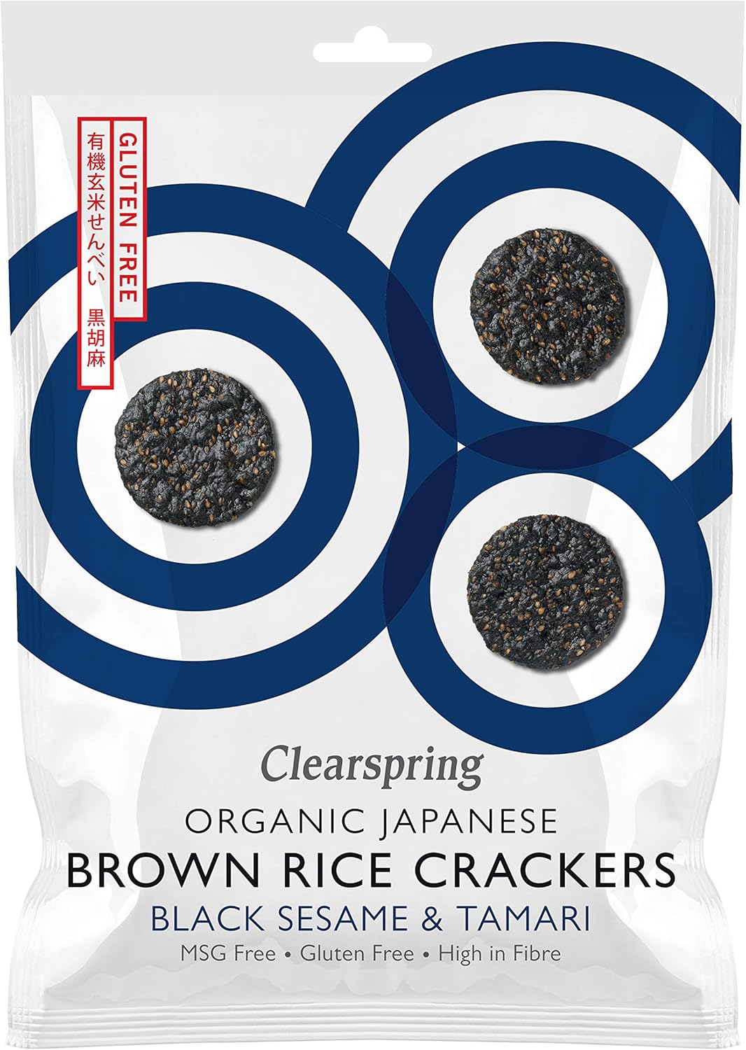 CLEARSPRING Organic Brown Rice Black Sesame Cracker, 40 GR