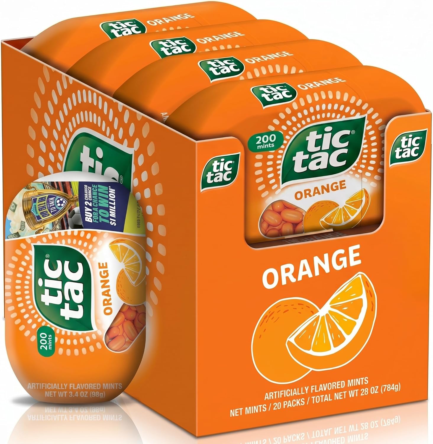 Tic Tac, Orange Mints, On-The-Go Refreshment, 3.4 Oz, 8 Count