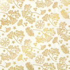 IHR Ideal Home Range Party Napkins Disposable 3-Ply Paper Lunch Napkin Pack, 6.5" x 6.5", Bright Winter Branches (Cream & Gold), 20-Count
