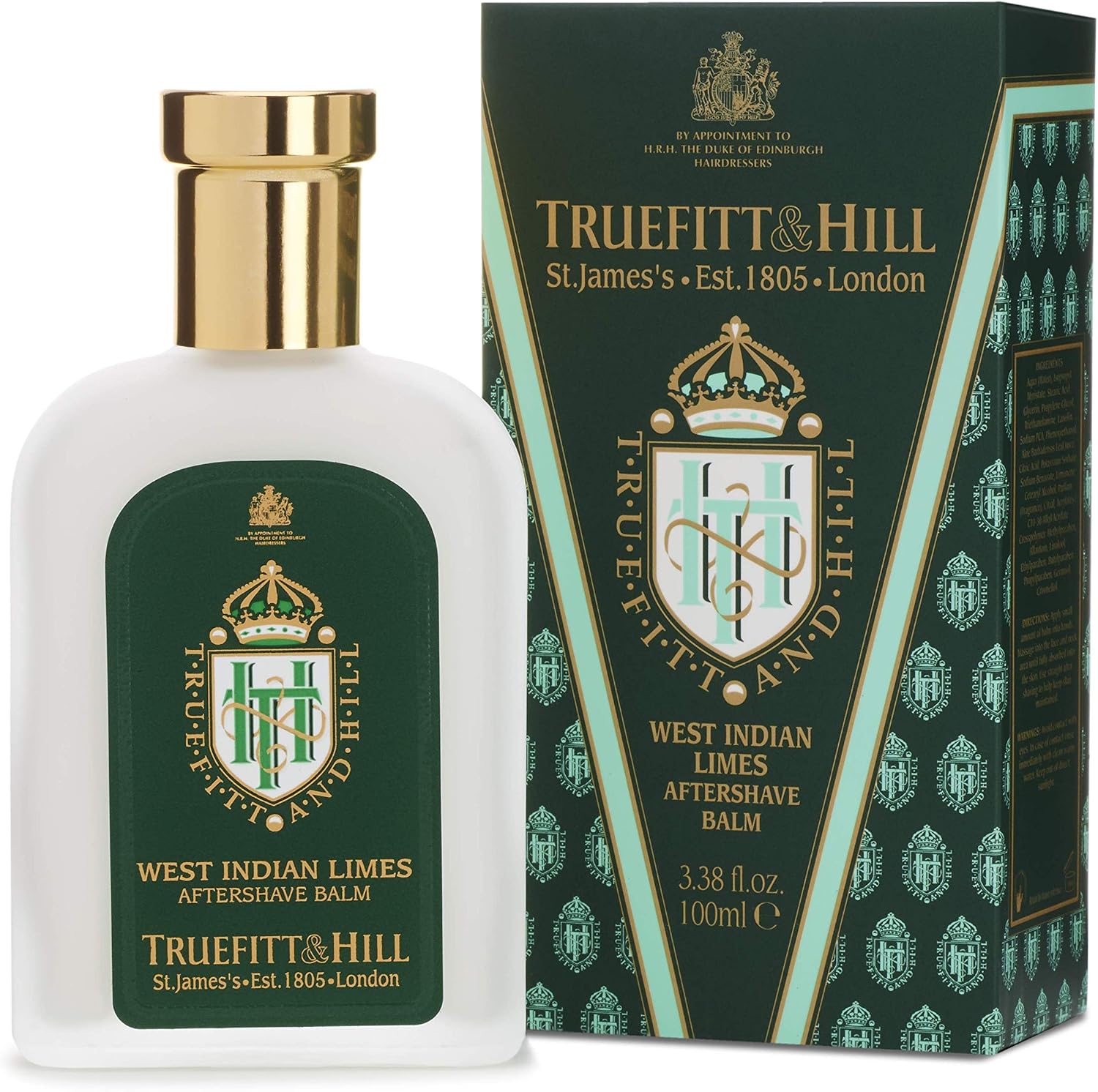 Truefitt & Hill Aftershave Balm - West Indian Lime | Rich, Soothing Moisturiser for All Skin Types, 3.38 ounces
