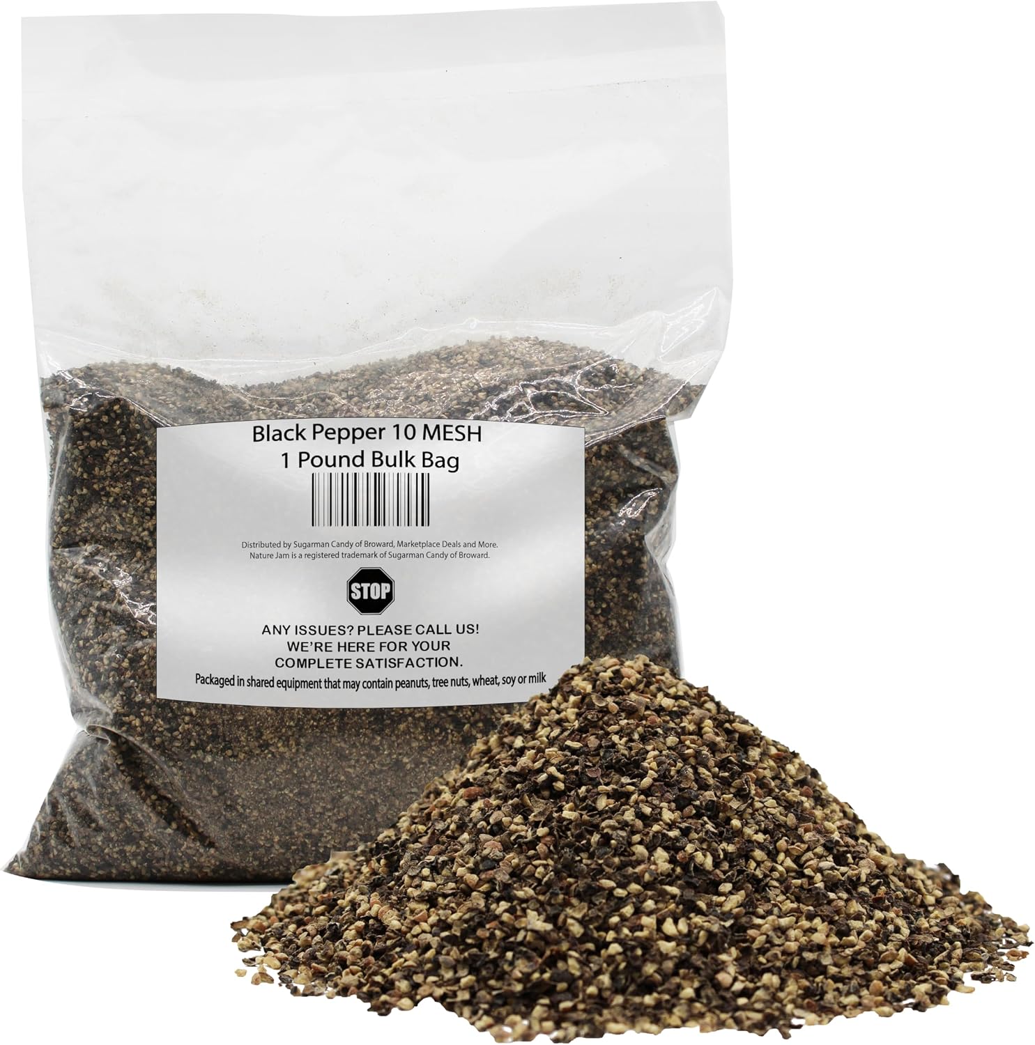 Black Pepper 10 MESH 1 Pound Bulk Bag -Heat Sealed to Maintain Freshness-Spice Seasoning-10M VERY COARSE Perfect for Rubs