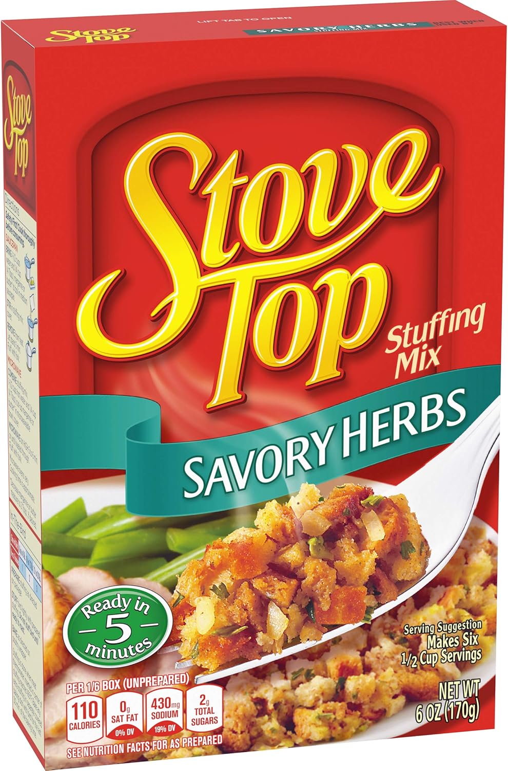 Stove Top Savory Herb Stuffing Mix (6 oz Boxes, Pack of 12)