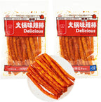 Mkostlich Latiao Spicy Strips, 2 Packs Latio Hot and Spicy, Chinese Spicy Sticks, Spicy Sticks Chinese Snacks, 3.59oz/pack 辣条 (3.59oz*2Pcs, Spicy Sticks)