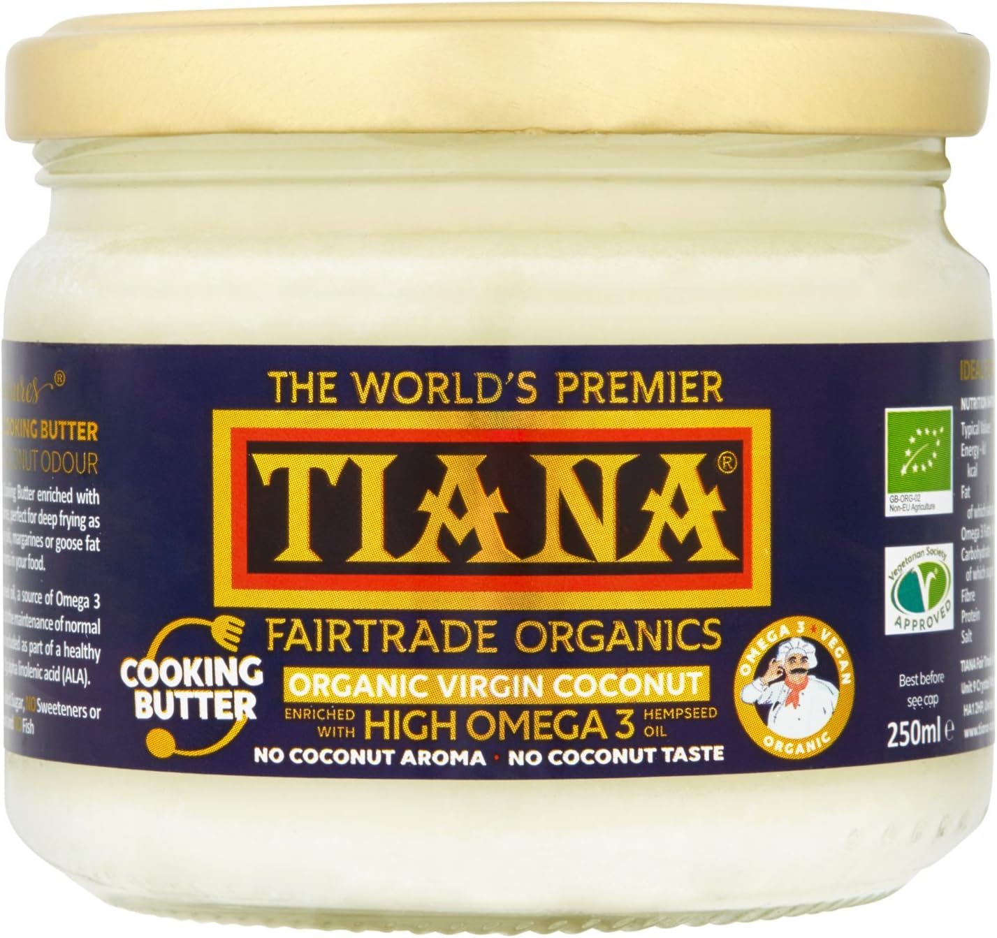 Tiana Organic High Omega 3 Coconut Butter 250 ml