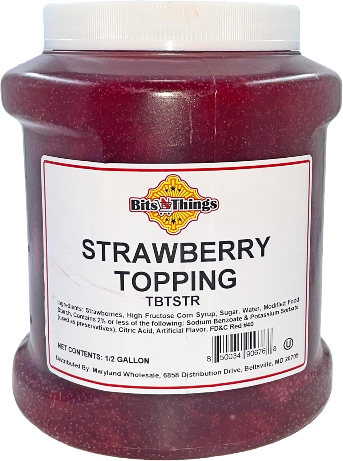 Bits N Things Strawberry Dessert Topping | Ice Cream, Sundaes, Pie | Kosher & Made in America | 64 oz.