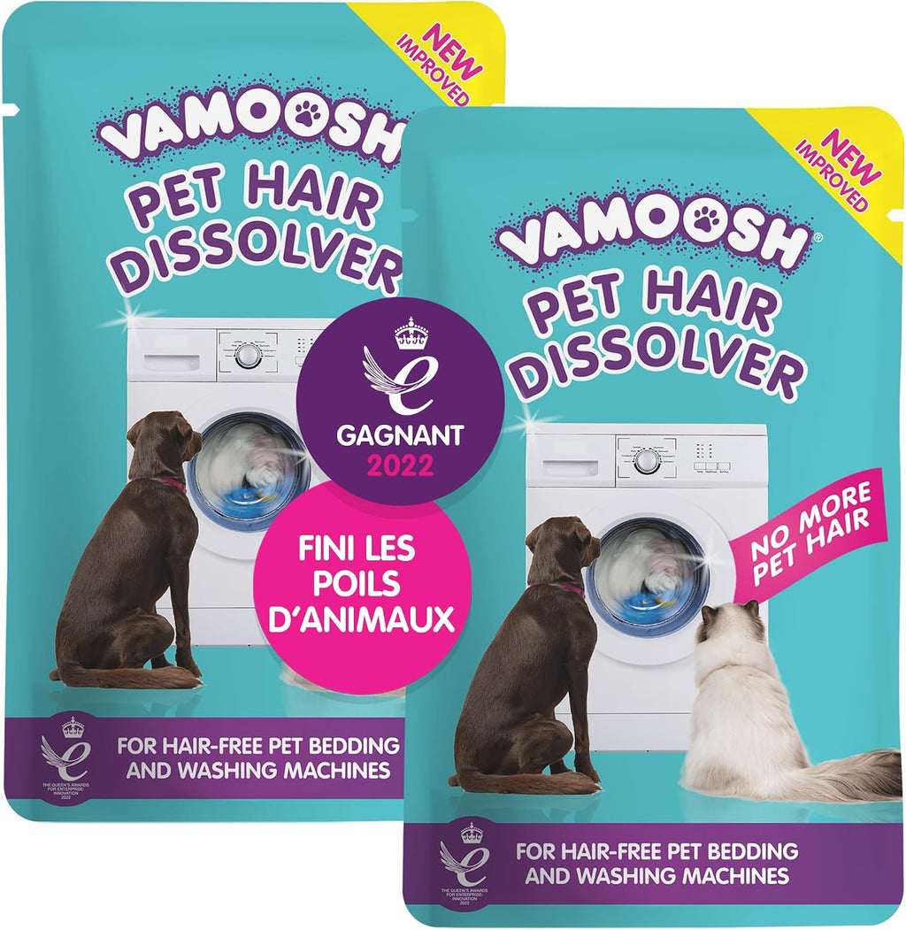 Vamoosh Pet Hair Remover | For Front Load Washers | Cleans Pet Bedding in Washing Machine | Dissolves Pets Fur | Removes Odor | Easy to Use | Safe for Pets | No Chemicals | 100g (Pack of 6)
