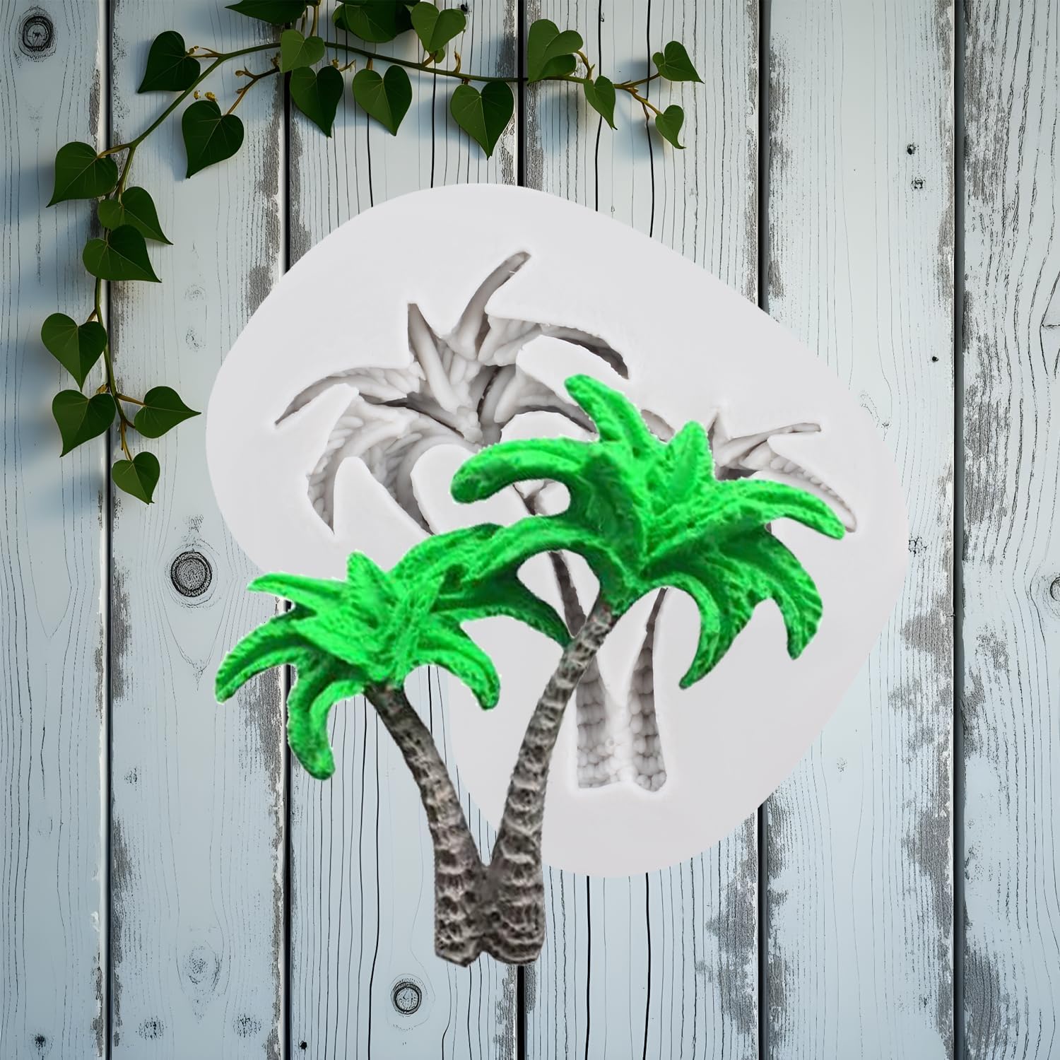 Coconut Tree Fondant Molds Hawaiian Style Silicone Mold for Cake Decoration Cupcake Topper Chocolate Candy Sugar Craft Gum Paste Polymer Clay