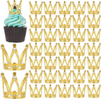 Kifmurase 36PCS Crown Cake Topper, Gold Mini Queen Cup Cake Headpiece, Rhinestone Crystal Tiara Cakes Decoration for Women Bridal Wedding, Royal Themed Baby Shower Birthday Party Cupcake Decor