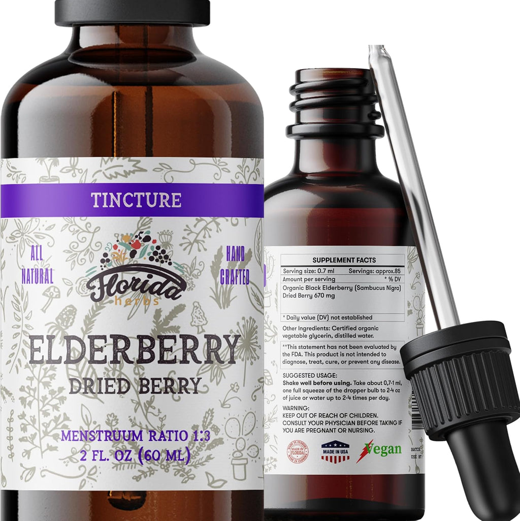 Black Elderberry Tincture, Organic Black Elderberry Extract Extract for Immune Support (Sambucus Nigra) | 2 Fl Oz (1 Pack - 2 Fl Oz)
